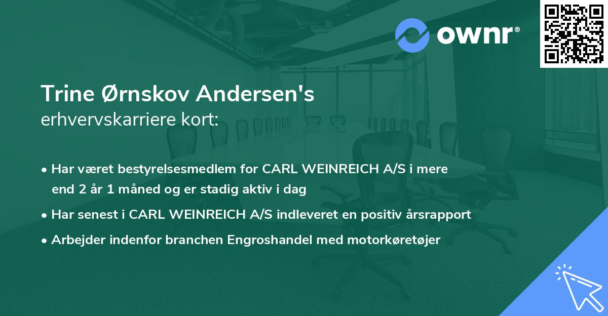 Trine Ørnskov Andersen's erhvervskarriere kort