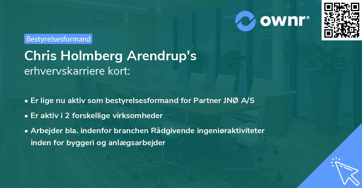 Chris Holmberg Arendrup's erhvervskarriere kort
