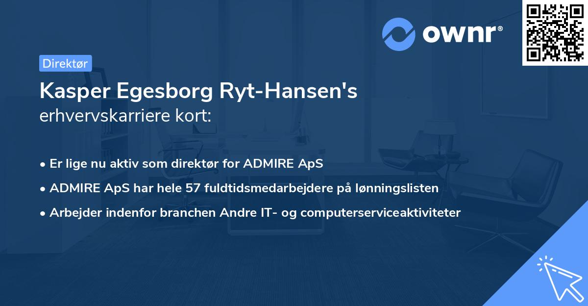 Kasper Egesborg Ryt-Hansen's erhvervskarriere kort