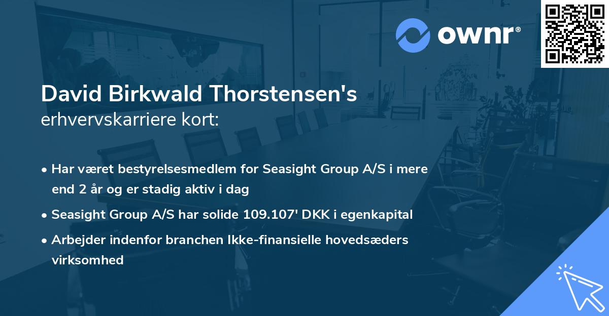 David Birkwald Thorstensen's erhvervskarriere kort