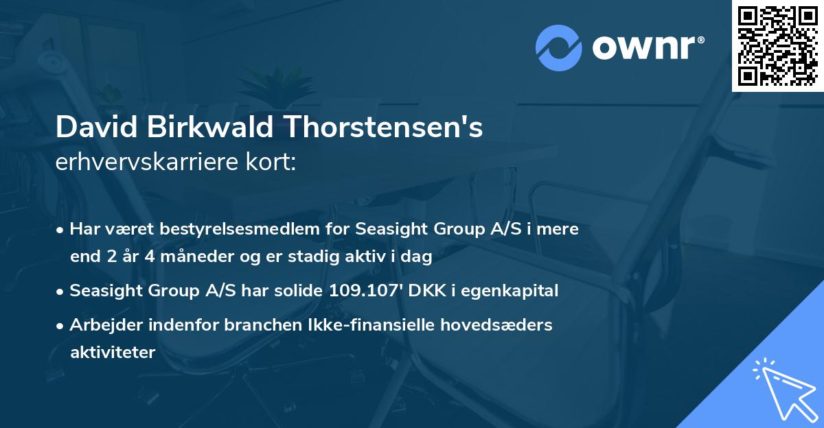 David Birkwald Thorstensen's erhvervskarriere kort