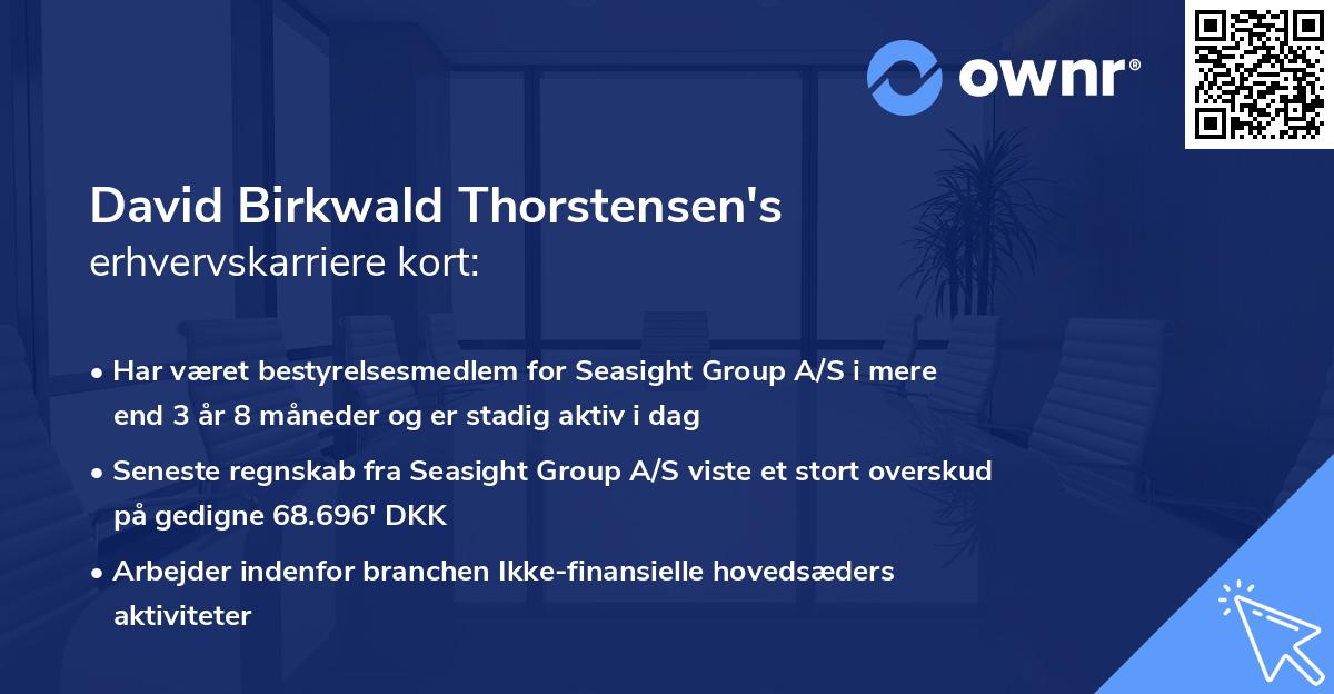 David Birkwald Thorstensen's erhvervskarriere kort