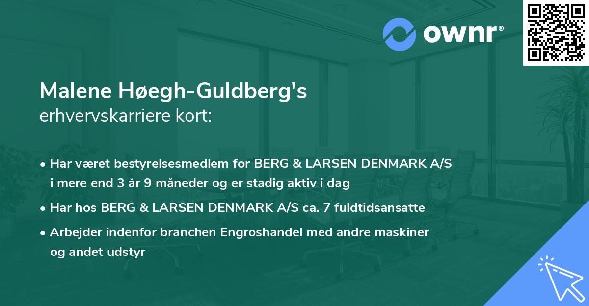 Malene Høegh-Guldberg's erhvervskarriere kort