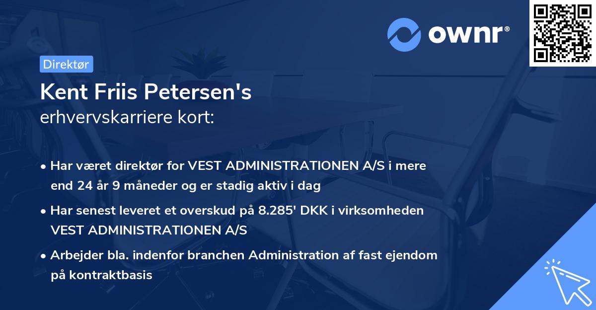 Kent Friis Petersen's erhvervskarriere kort