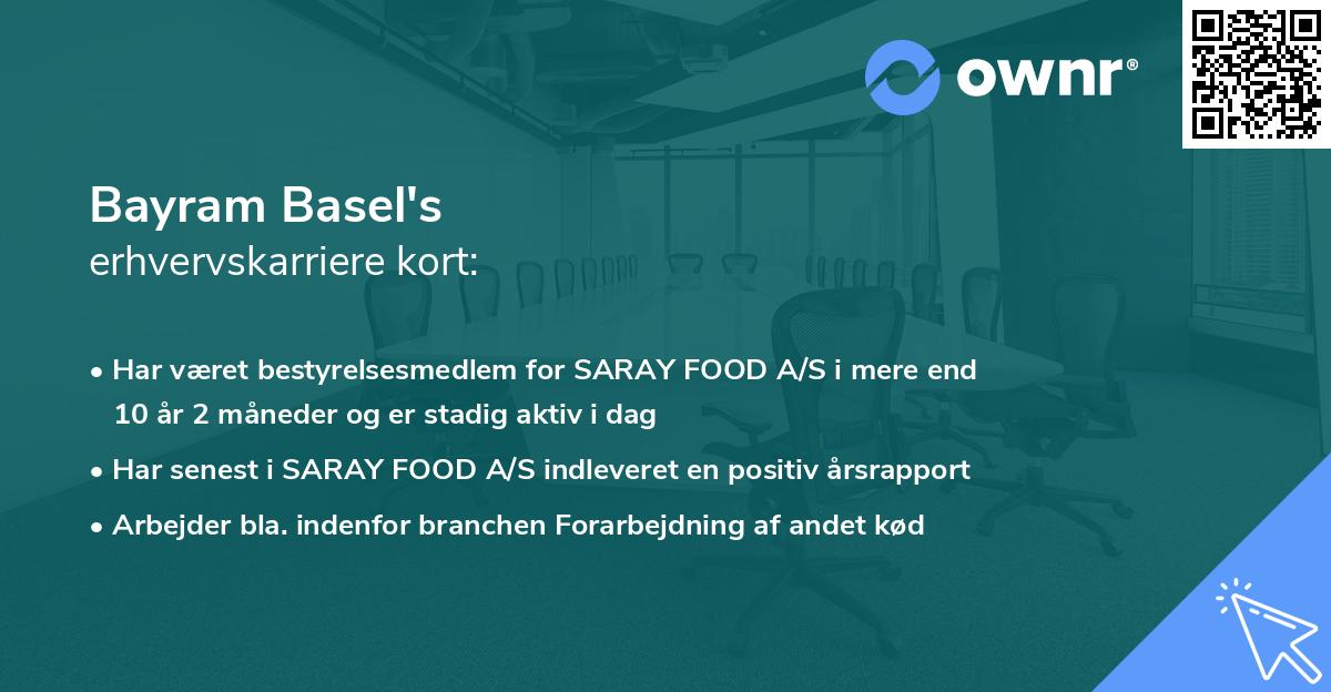 Bayram Basel's erhvervskarriere kort