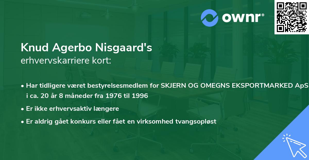 Knud Agerbo Nisgaard's erhvervskarriere kort