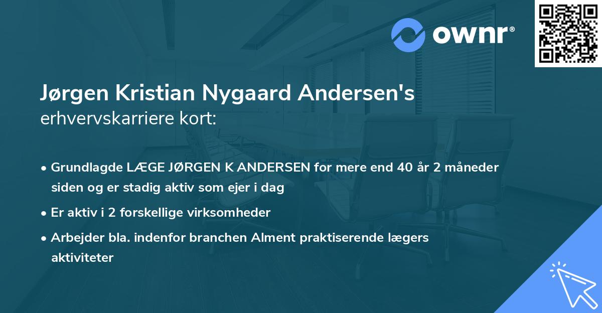 Jørgen Kristian Nygaard Andersen's erhvervskarriere kort