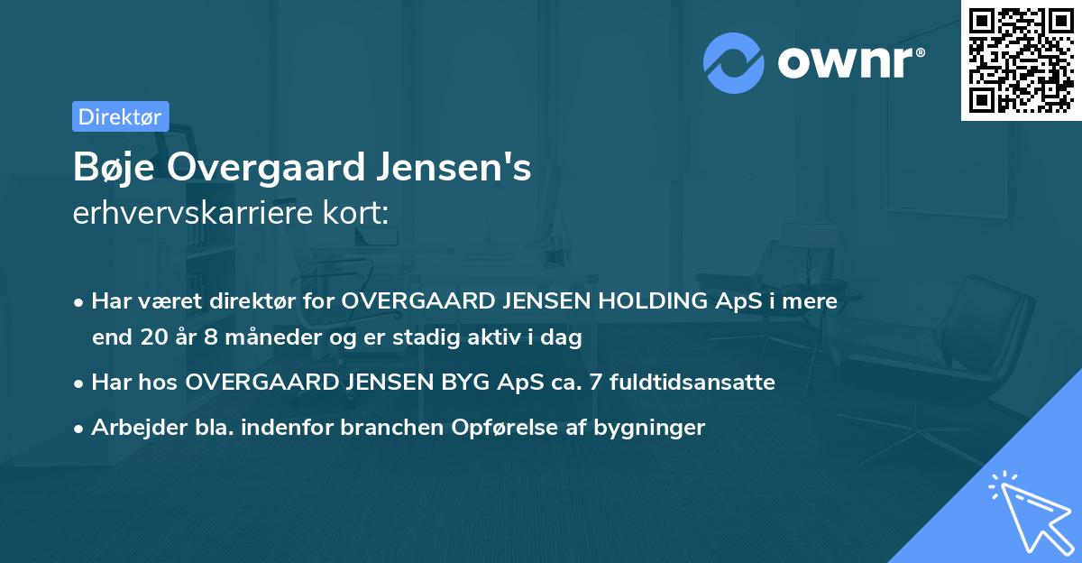 Bøje Overgaard Jensen's erhvervskarriere kort