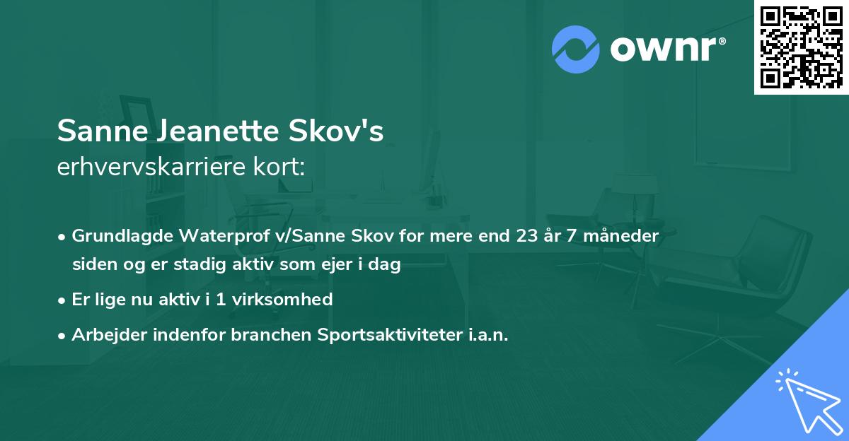 Sanne Jeanette Skov's erhvervskarriere kort