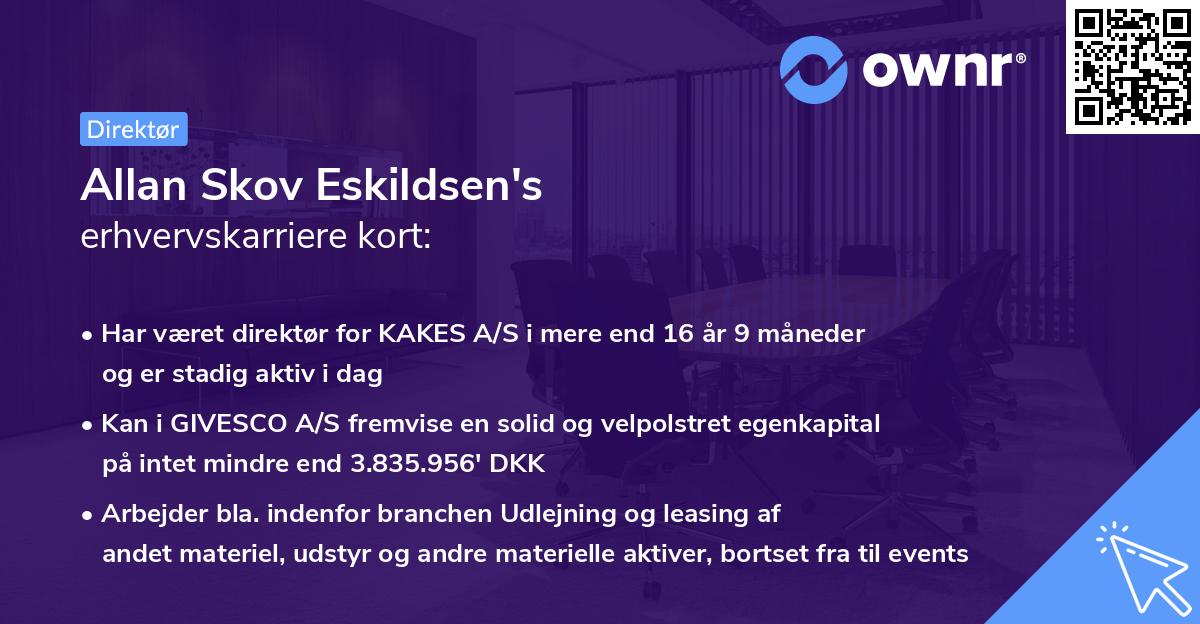 Allan Skov Eskildsen's erhvervskarriere kort