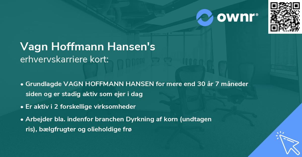 Vagn Hoffmann Hansen's erhvervskarriere kort