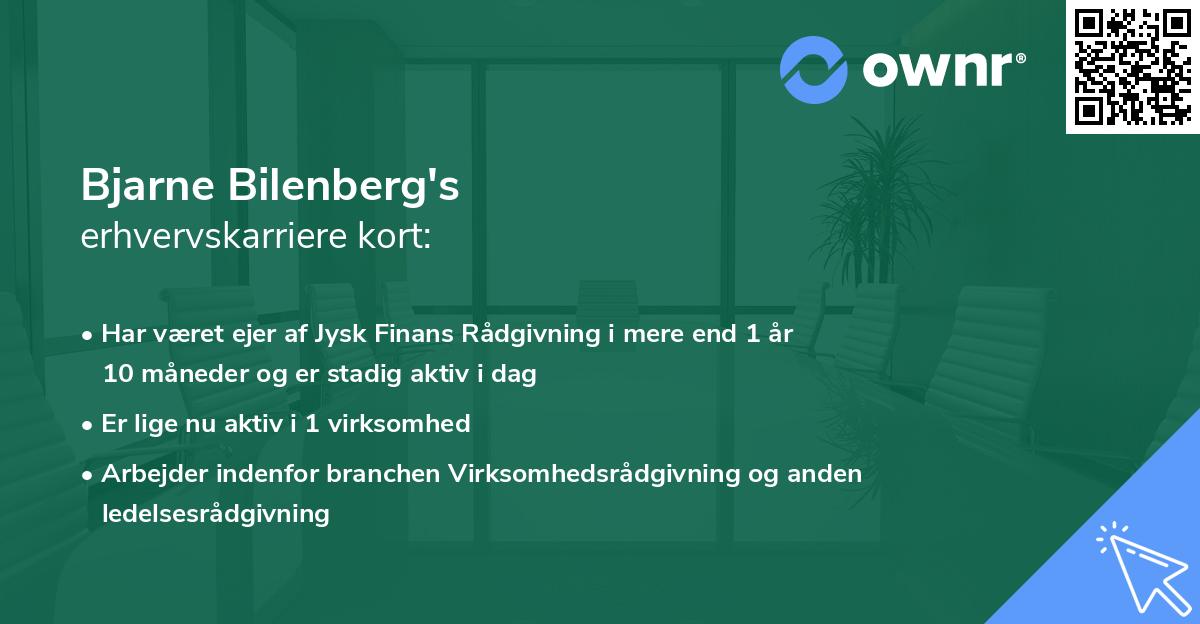 Bjarne Bilenberg's erhvervskarriere kort
