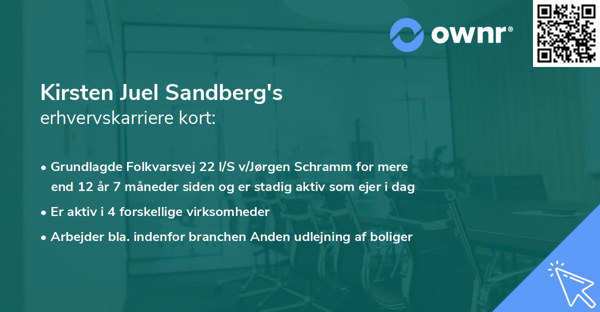 Kirsten Juel Sandberg's erhvervskarriere kort