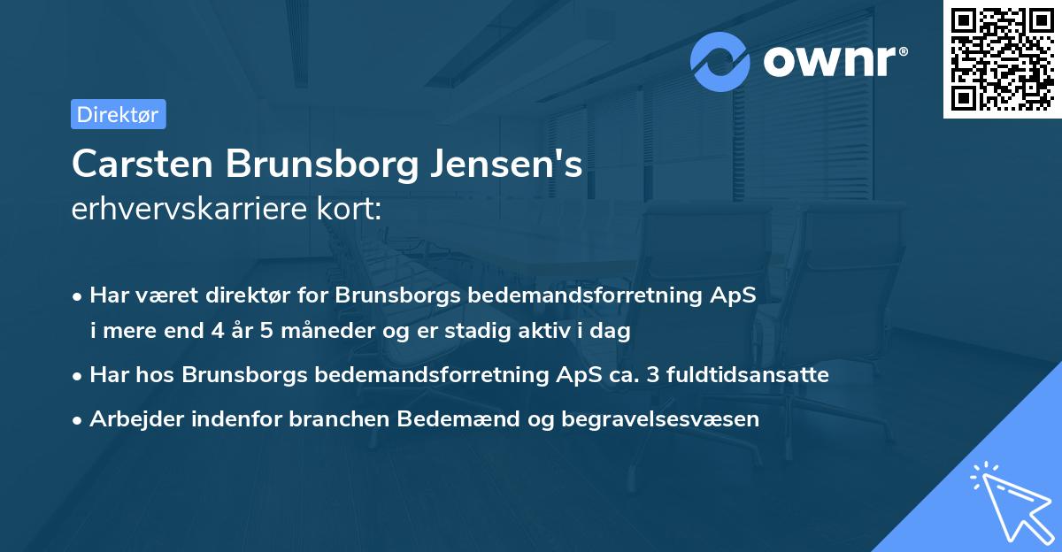 Carsten Brunsborg Jensen's erhvervskarriere kort