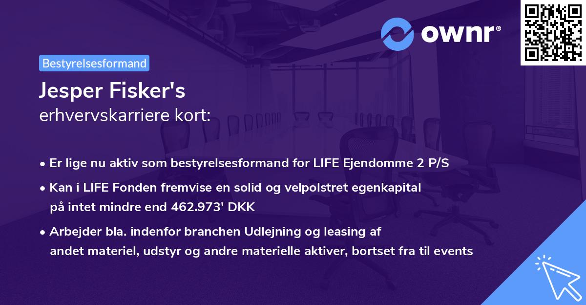 Jesper Fisker's erhvervskarriere kort