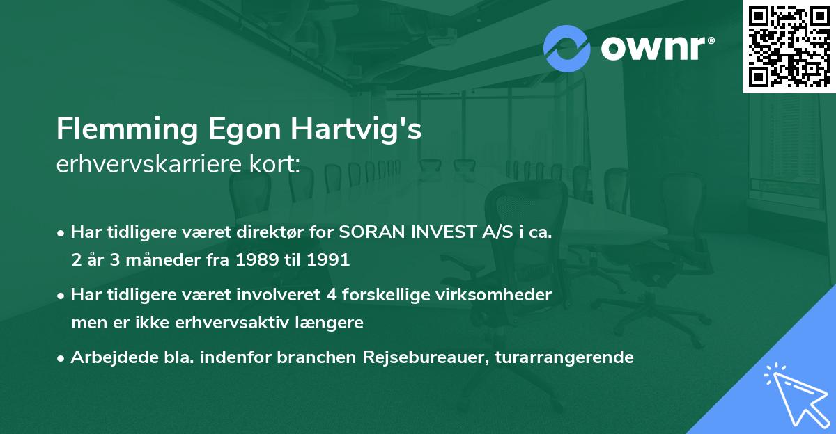 Flemming Egon Hartvig's erhvervskarriere kort