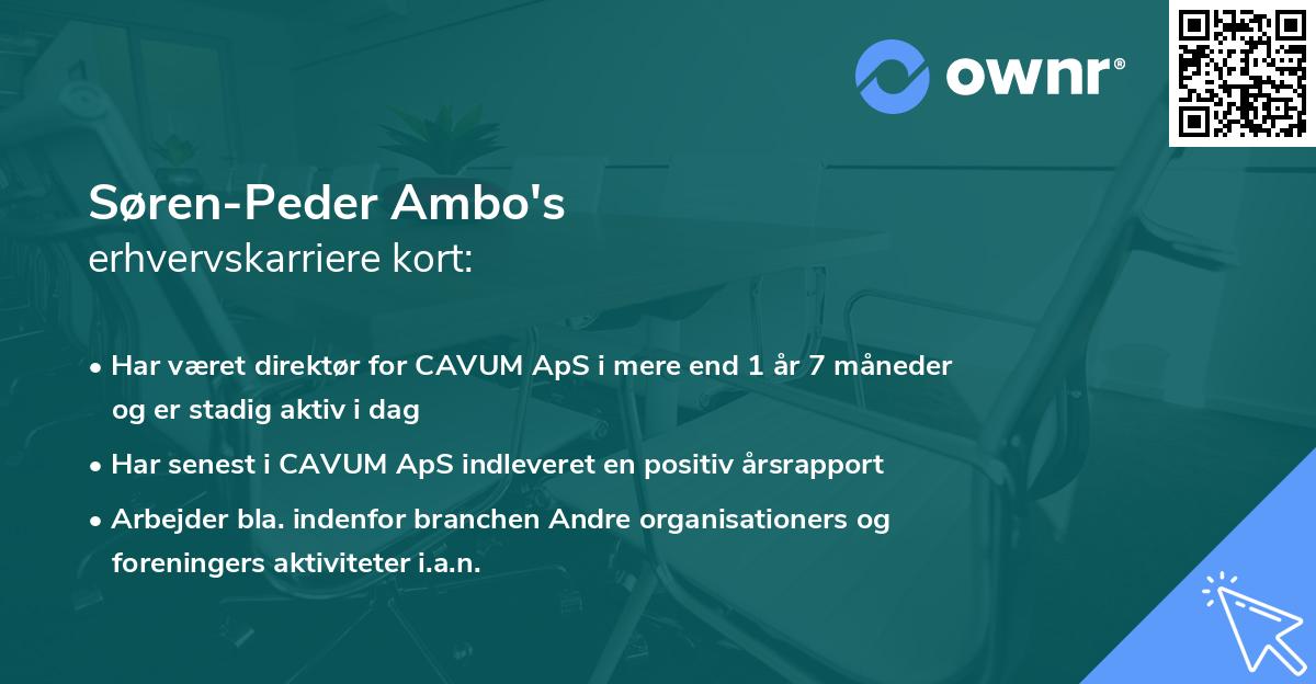 Søren-Peder Ambo's erhvervskarriere kort