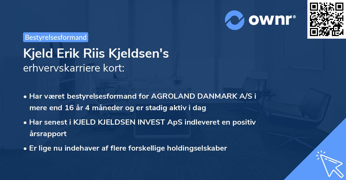 Kjeld Erik Riis Kjeldsen's erhvervskarriere kort