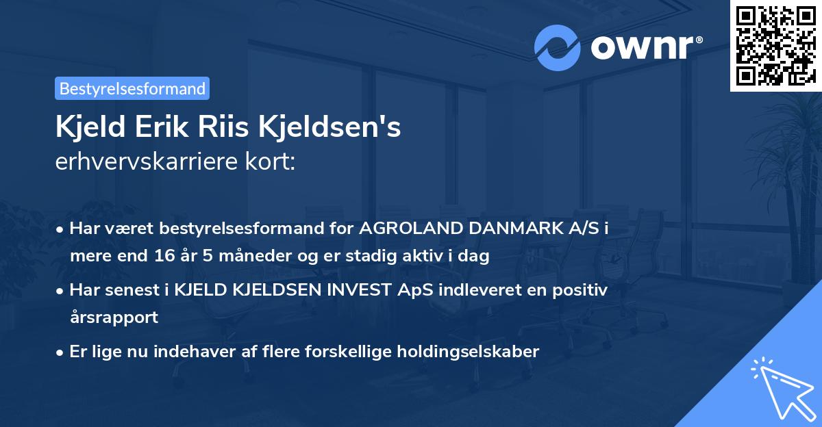 Kjeld Erik Riis Kjeldsen's erhvervskarriere kort