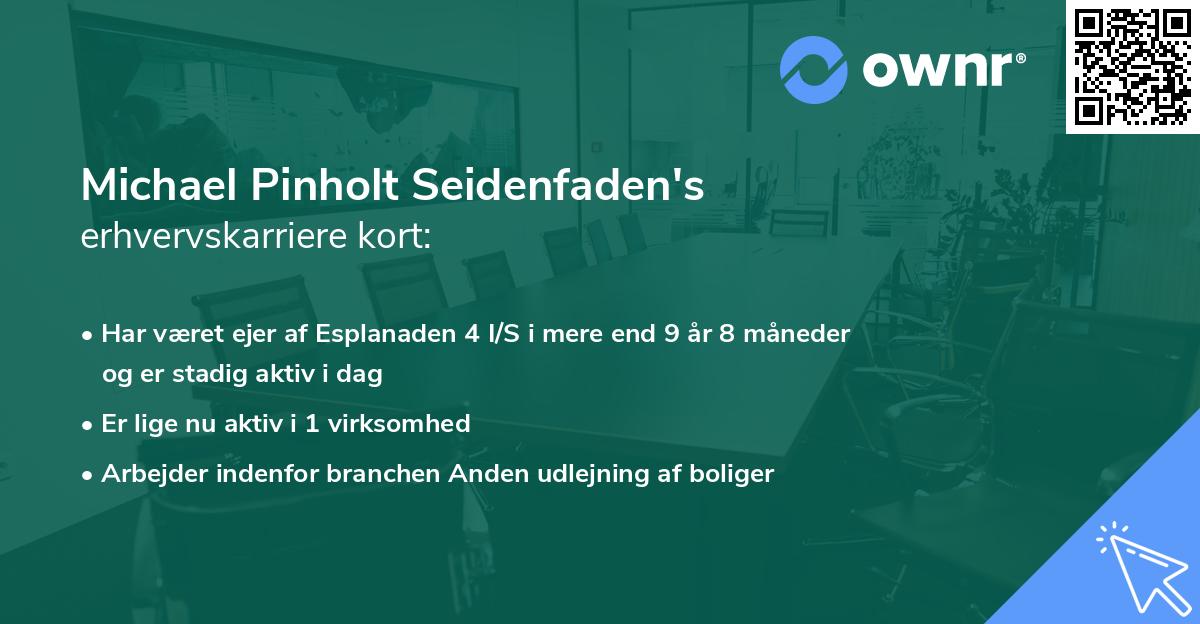 Michael Pinholt Seidenfaden's erhvervskarriere kort