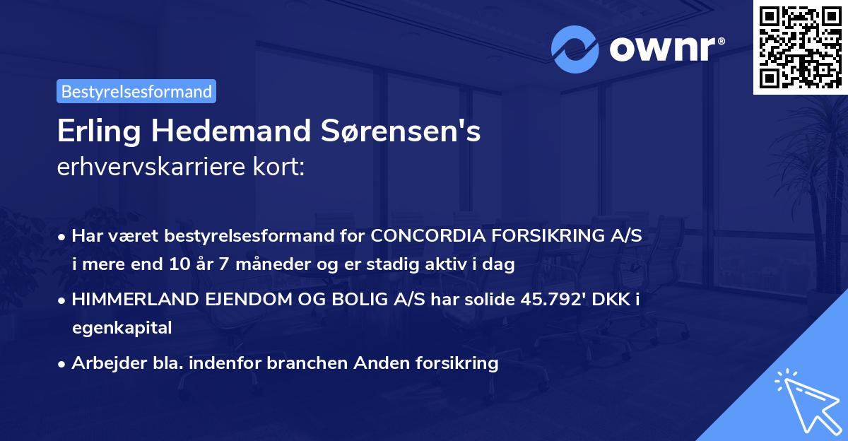 Erling Hedemand Sørensen's erhvervskarriere kort