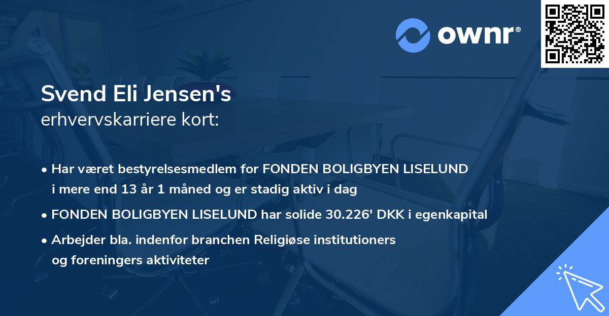 Svend Eli Jensen's erhvervskarriere kort