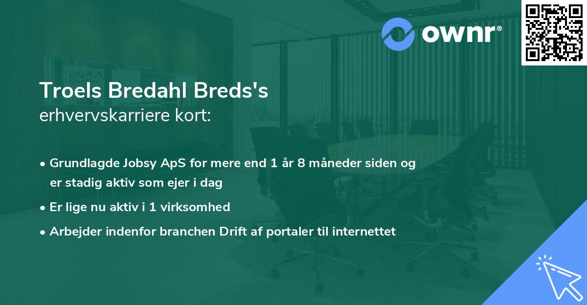 Troels Bredahl Breds's erhvervskarriere kort