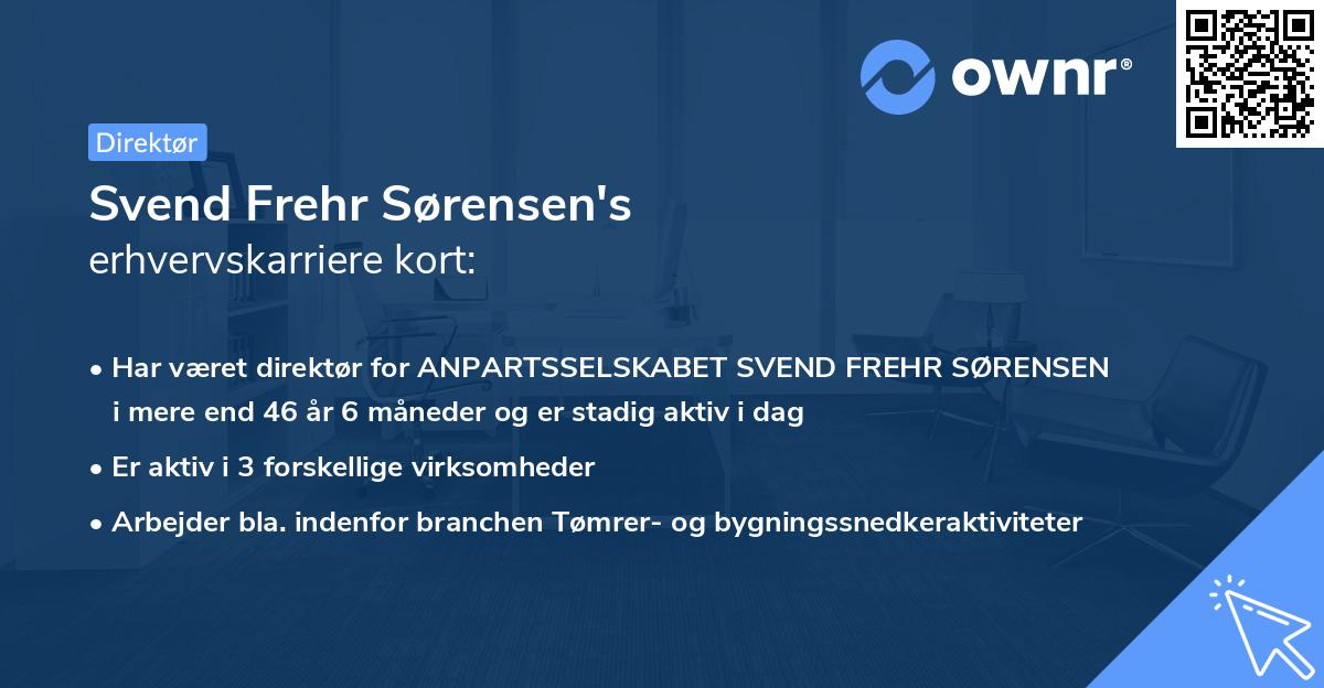 Svend Frehr Sørensen's erhvervskarriere kort