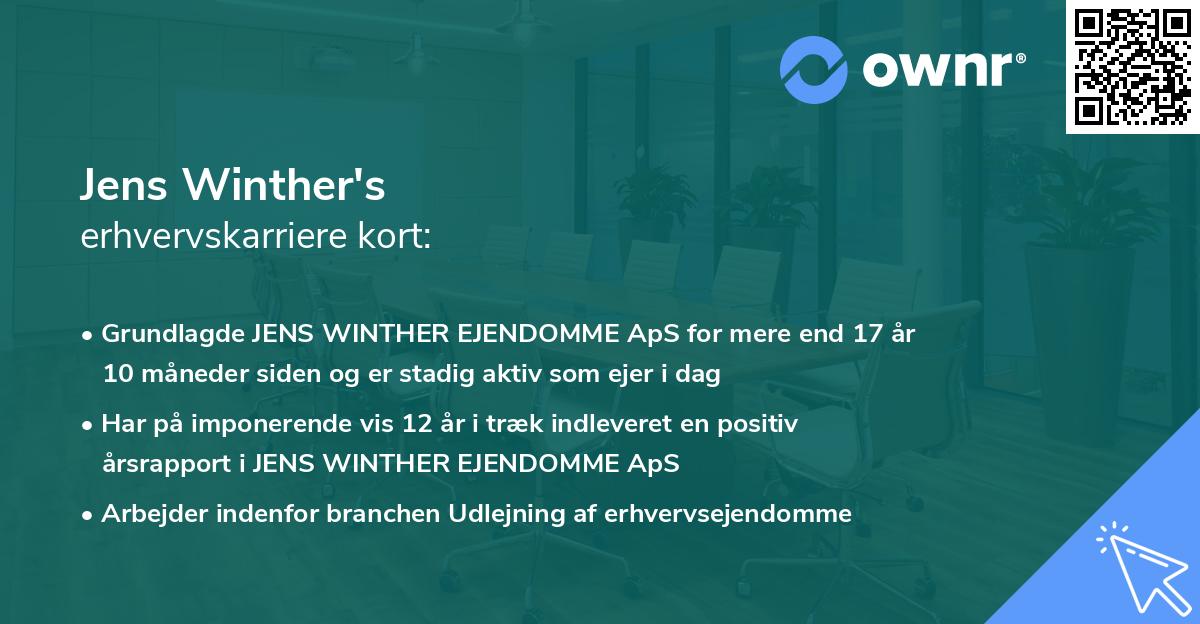 Jens Winther's erhvervskarriere kort