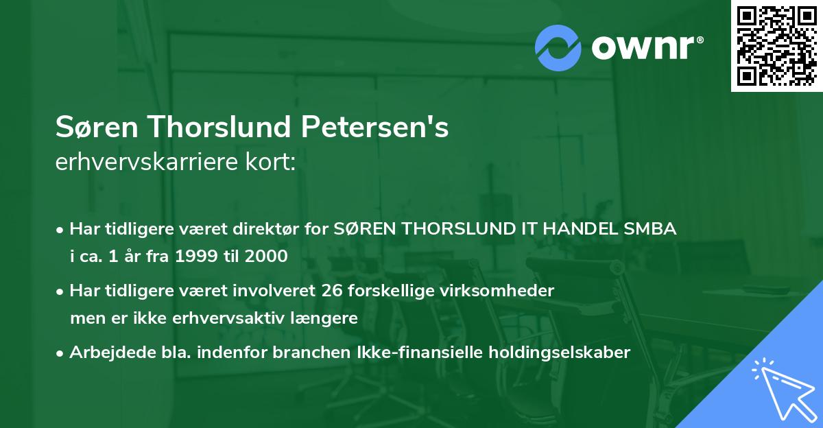 Søren Thorslund Petersen's erhvervskarriere kort