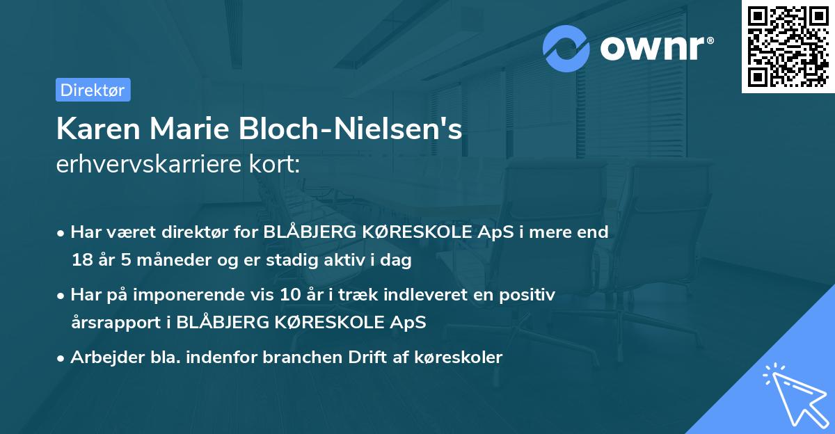 Karen Marie Bloch-Nielsen's erhvervskarriere kort
