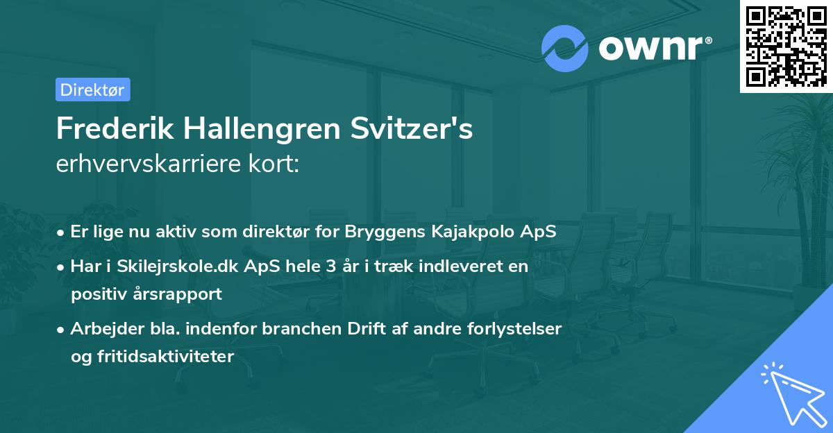 Frederik Hallengren Svitzer's erhvervskarriere kort