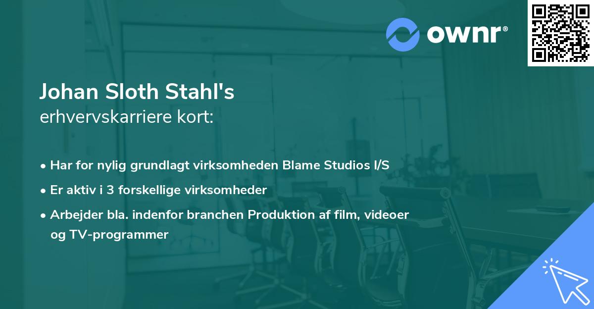 Johan Sloth Stahl's erhvervskarriere kort