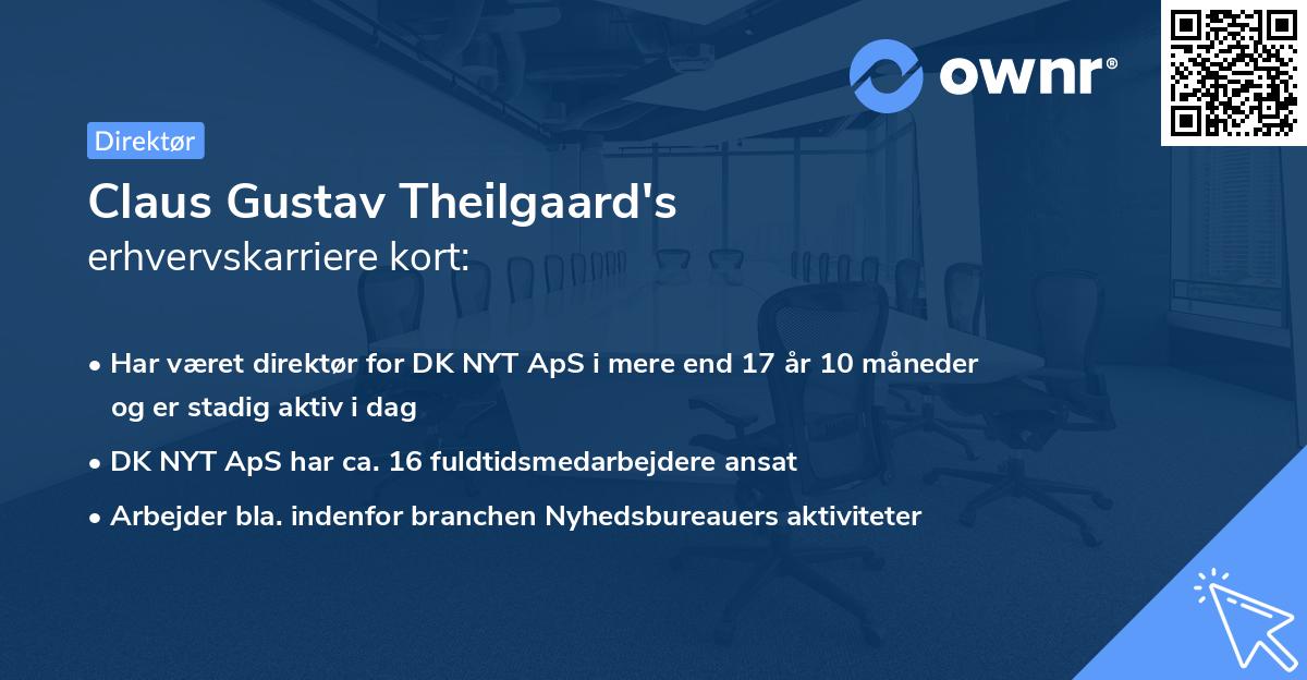 Claus Gustav Theilgaard's erhvervskarriere kort