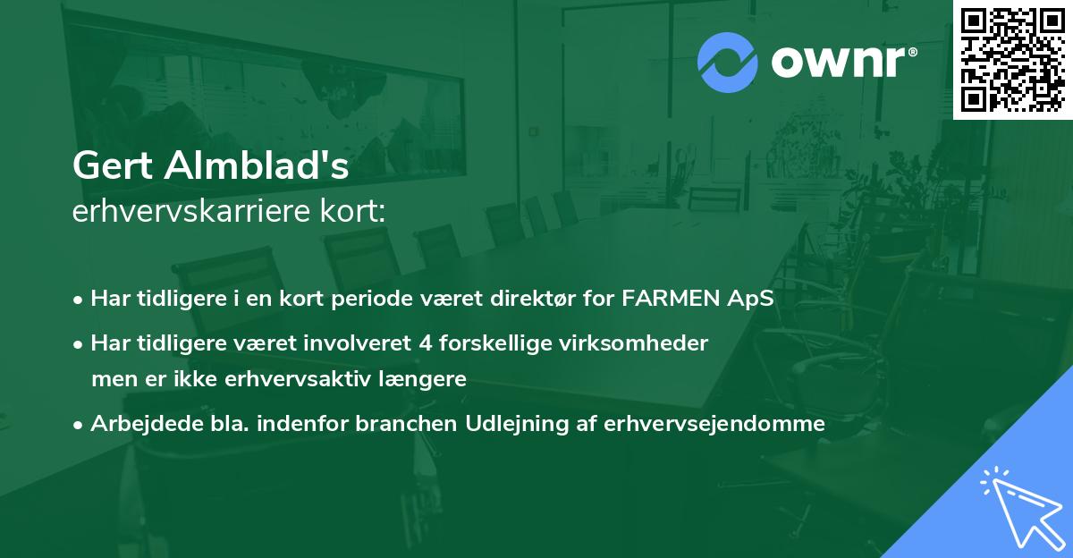 Gert Almblad's erhvervskarriere kort