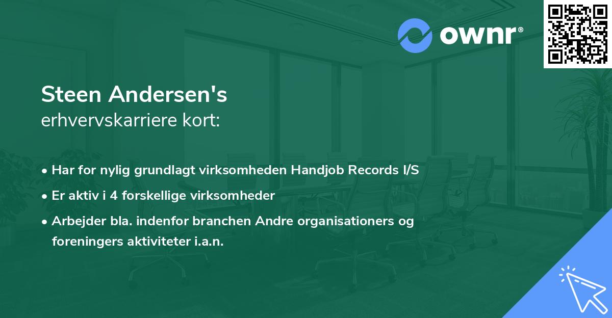 Steen Andersen's erhvervskarriere kort