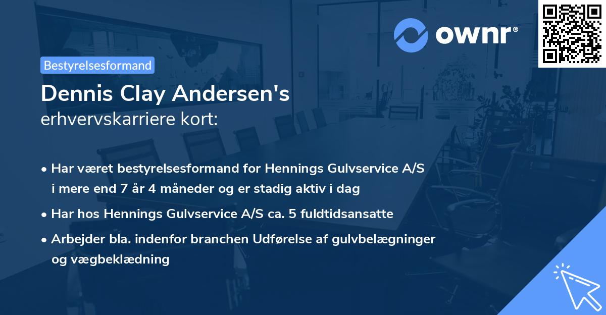 Dennis Clay Andersen's erhvervskarriere kort