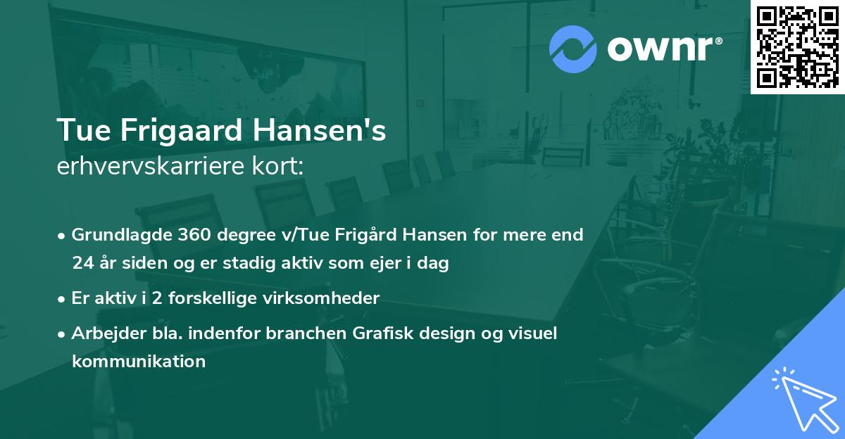 Tue Frigaard Hansen's erhvervskarriere kort