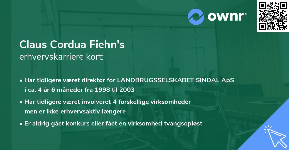 Claus Cordua Fiehn's erhvervskarriere kort