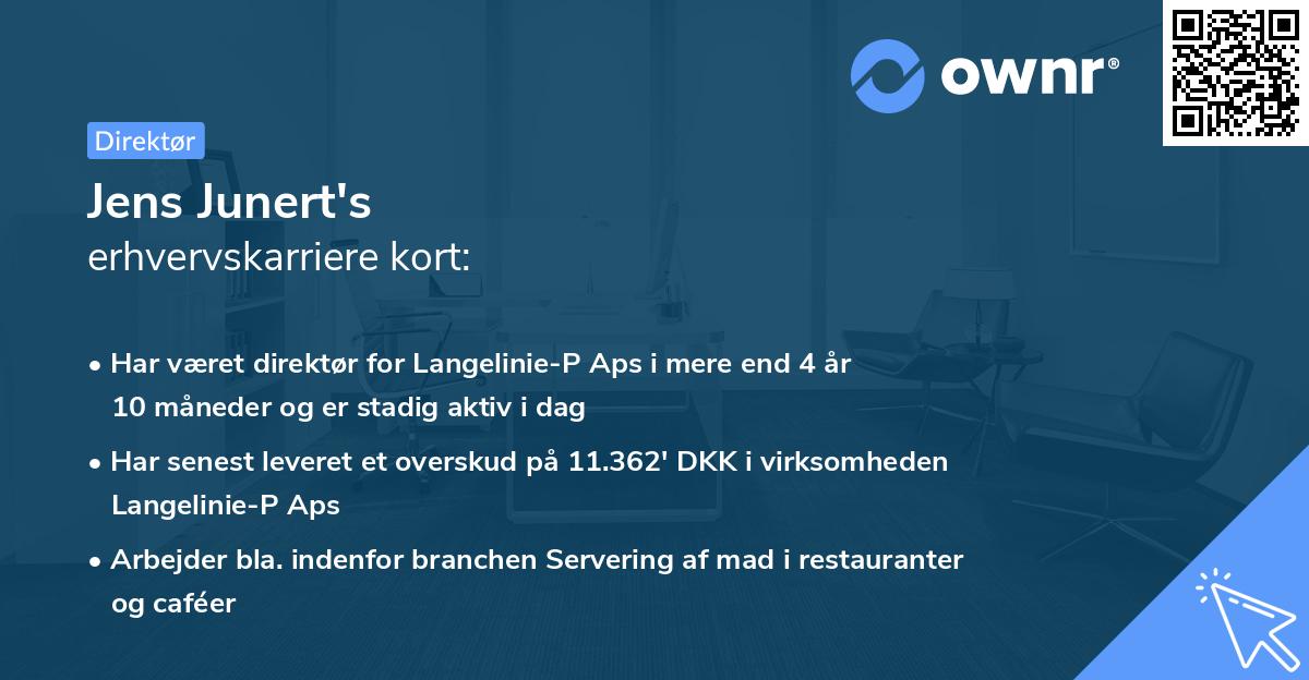 Jens Junert's erhvervskarriere kort