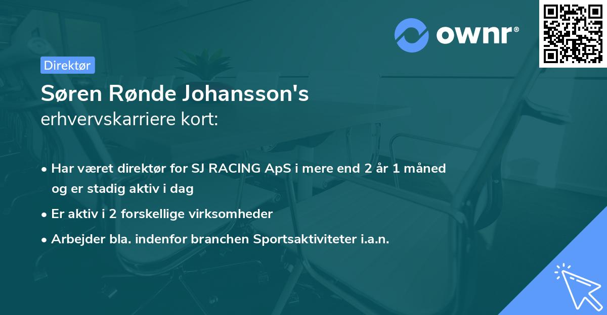 Søren Rønde Johansson's erhvervskarriere kort