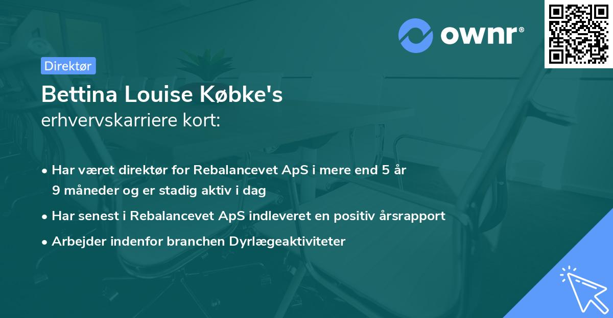 Bettina Louise Købke's erhvervskarriere kort