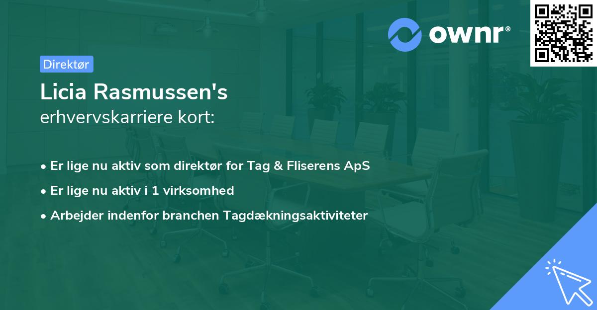 Licia Rasmussen's erhvervskarriere kort