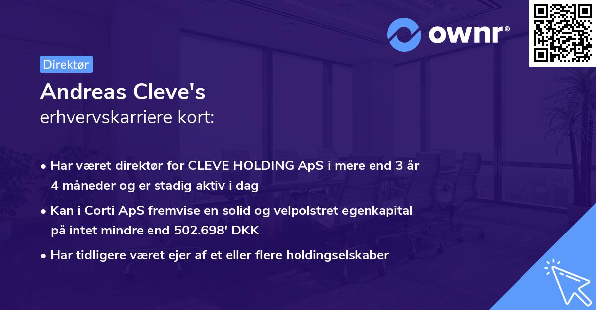 Andreas Cleve's erhvervskarriere kort