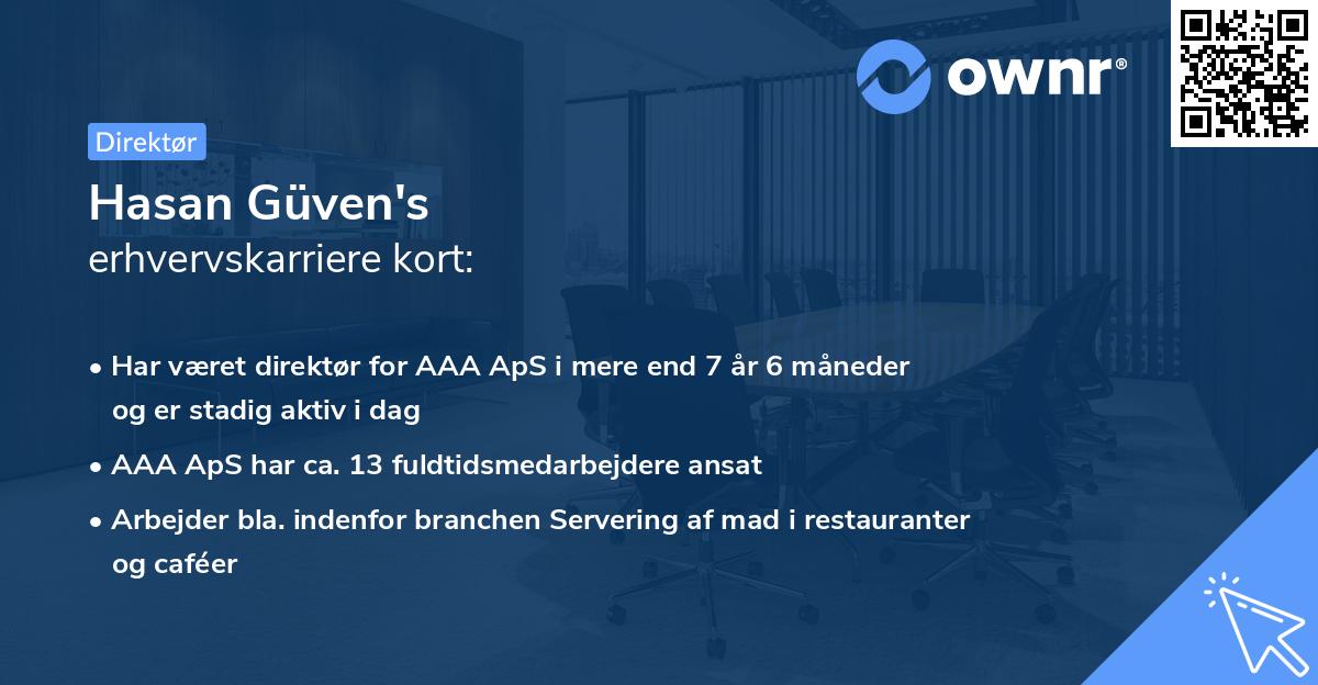 Hasan Güven's erhvervskarriere kort
