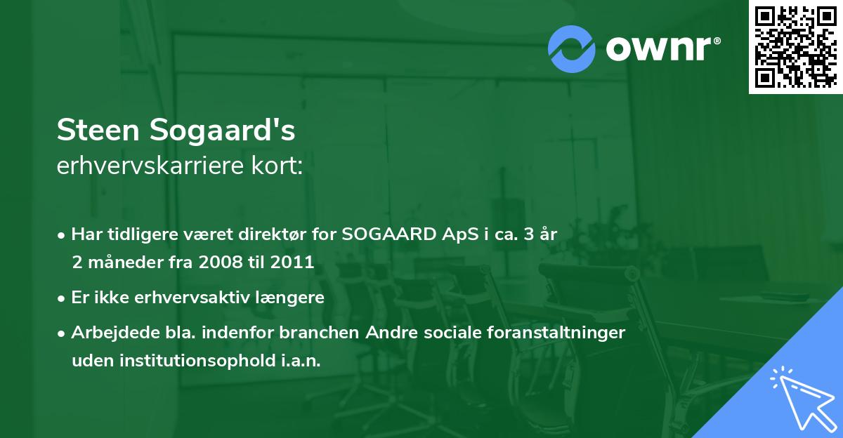 Steen Sogaard's erhvervskarriere kort