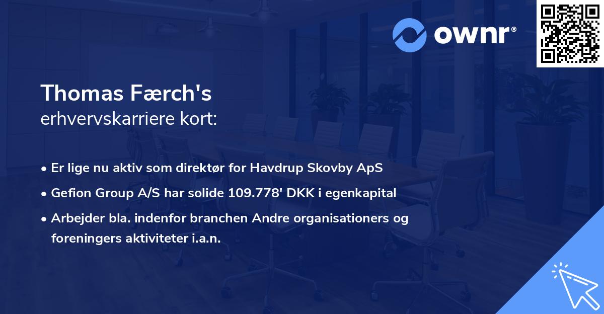 Thomas Færch's erhvervskarriere kort