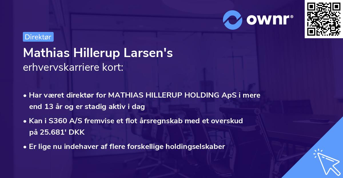 Mathias Hillerup Larsen's erhvervskarriere kort