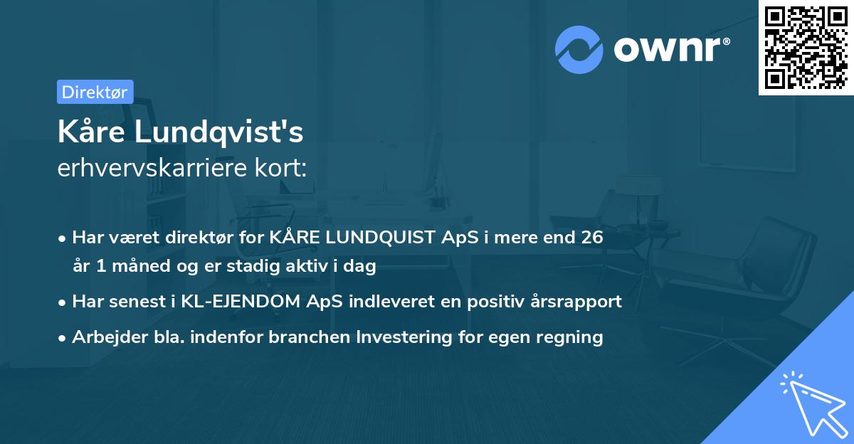Kåre Lundqvist's erhvervskarriere kort