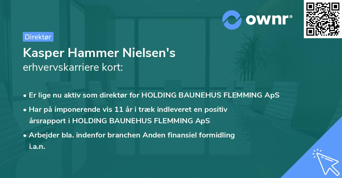 Kasper Hammer Nielsen's erhvervskarriere kort